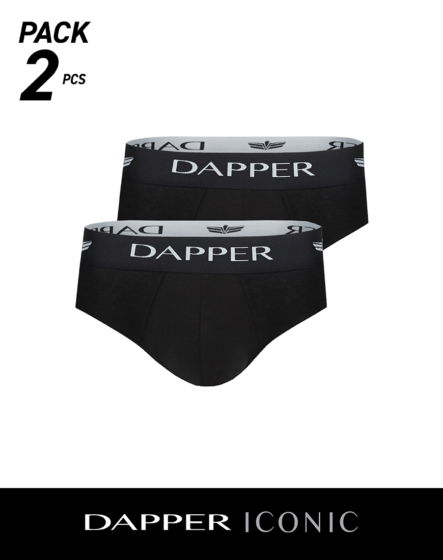 Dapper Pima Cotton Briefs – Black (Pack 2 Pcs.)