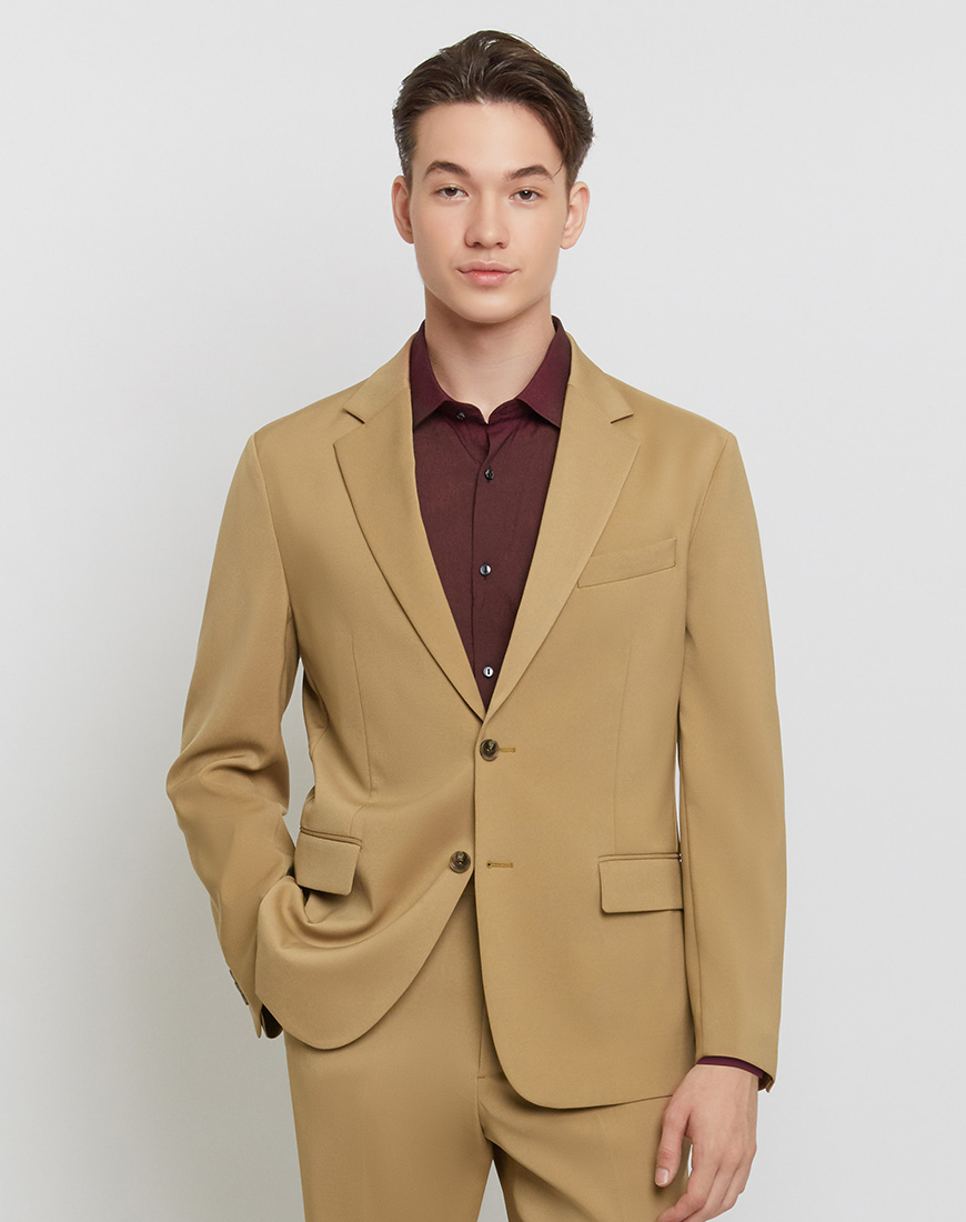 Twill Essential Stretch Suit - Brown